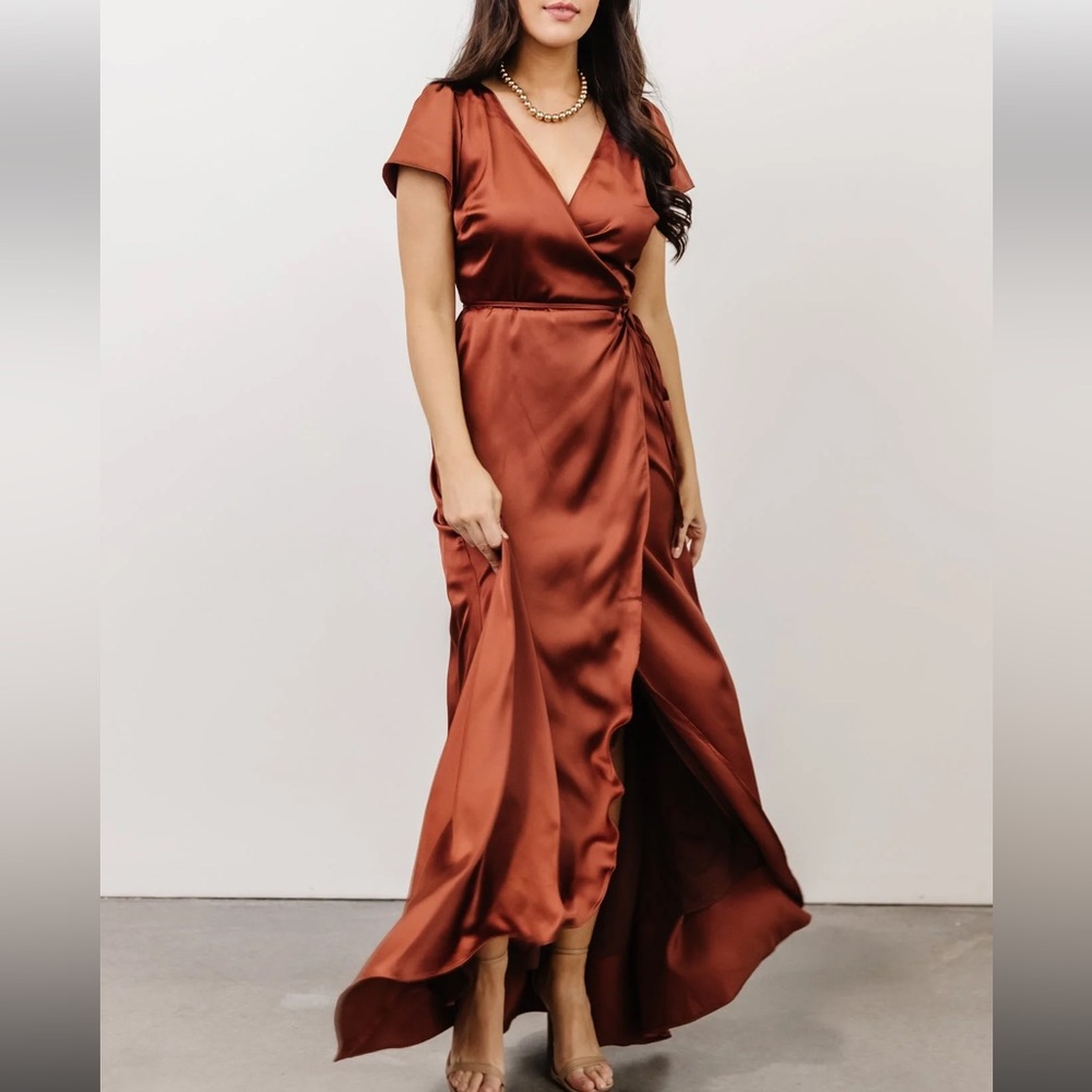 Krystal Satan Wrap Dress